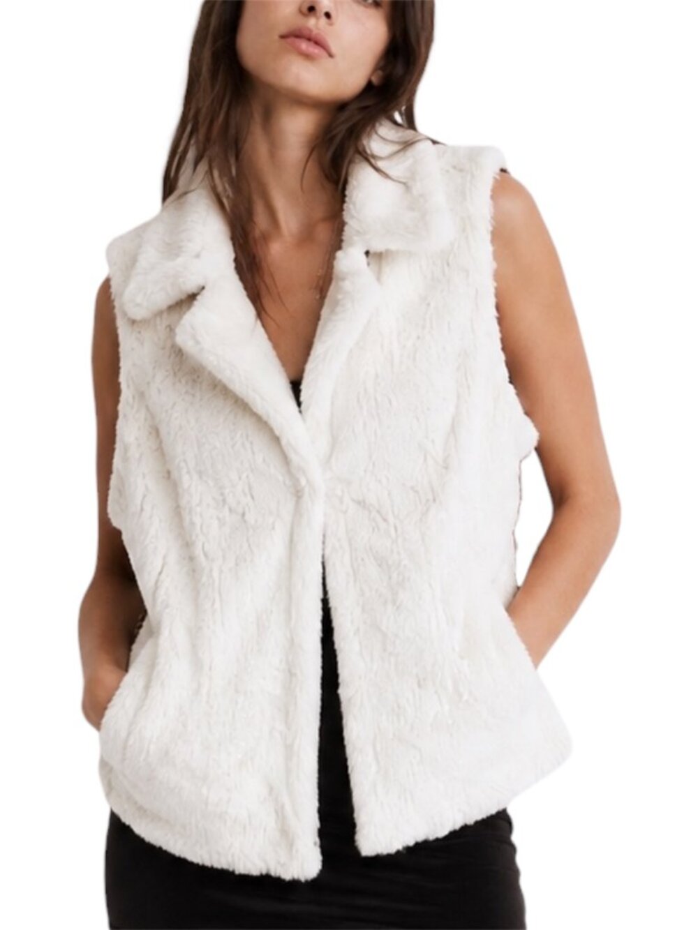 Betsey Johnson Y2K White Faux Fur Vest Cheetah Lined Sequin XL